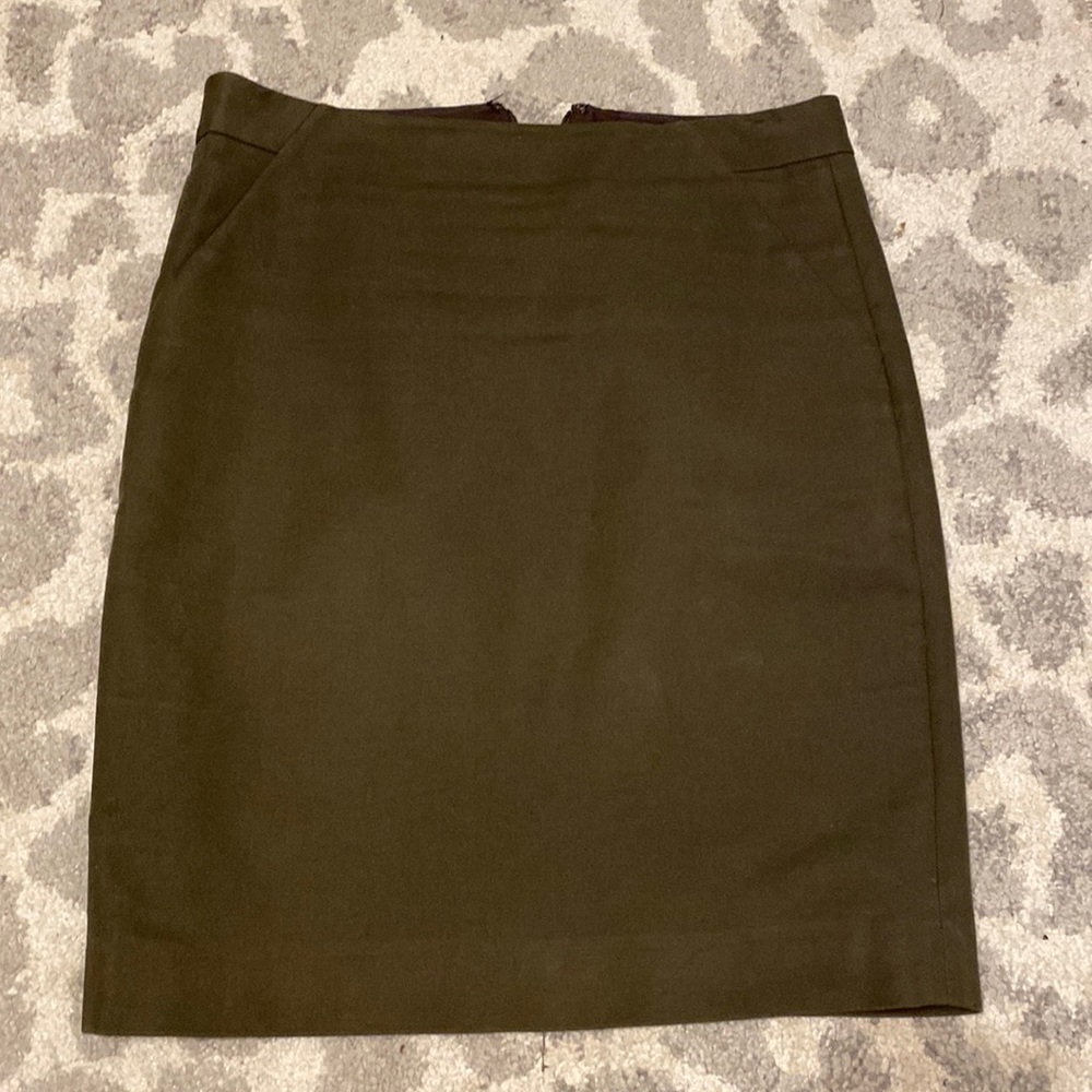 Olive green pencil skirt